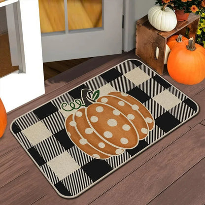 Halloween & Autumn/Fall Floor Mat – Anti-Slip Entry Door Rug for Kitchen, Outdoor Patio & Holiday Home Décor