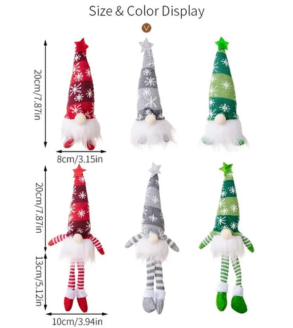 Faceless Gnome Christmas Doll Ornaments – LED Light Plush Tree Pendants