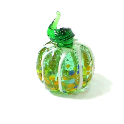Mini Glass Pumpkin Figurines – Cute Halloween Table Ornaments, Autumn Home & Party Decorations