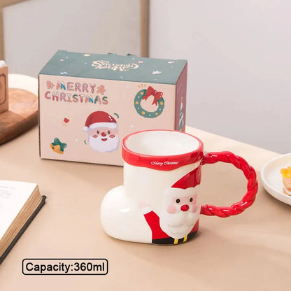 Christmas Ceramic Mugs | Santa, Elk & Snowman Coffee Cups | Festive Hot Chocolate & Gift Mug Collection