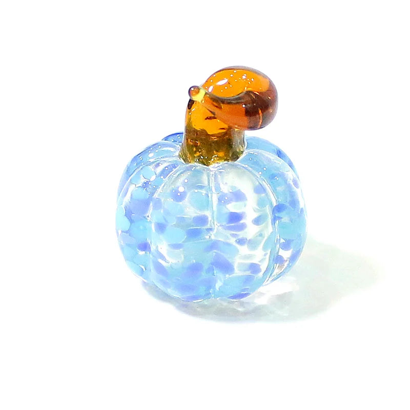 Mini Glass Pumpkin Figurines – Cute Halloween Table Ornaments, Autumn Home & Party Decorations