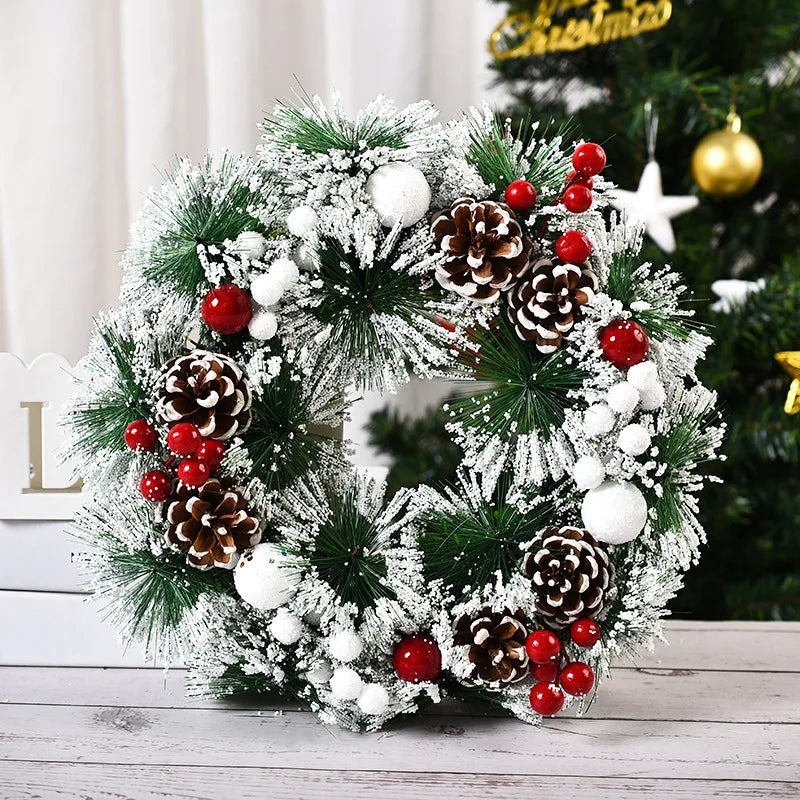 30cm Christmas Wreath – Festive Wreath for Front Door, Window & Home Décor