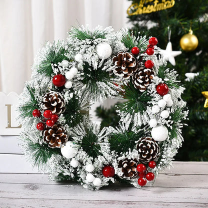 30cm Christmas Wreath – Festive Wreath for Front Door, Window & Home Décor