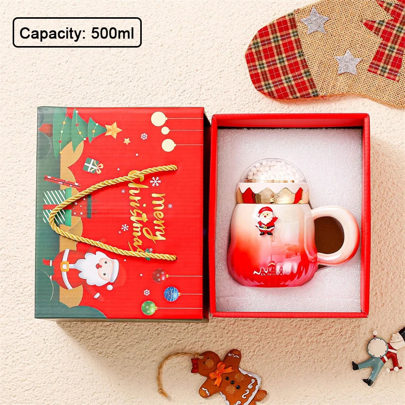 Christmas Ceramic Mugs | Santa, Elk & Snowman Coffee Cups | Festive Hot Chocolate & Gift Mug Collection