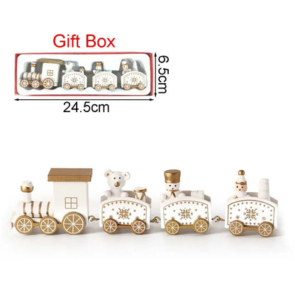 Christmas Wooden Train Ornament – Festive Moving Train Decoration for Home, Mantel or Table Display