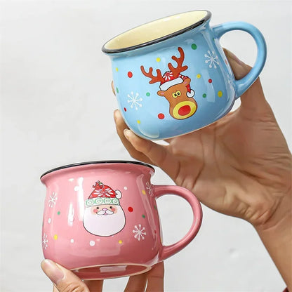 Christmas Ceramic Mugs | Santa, Elk & Snowman Coffee Cups | Festive Hot Chocolate & Gift Mug Collection