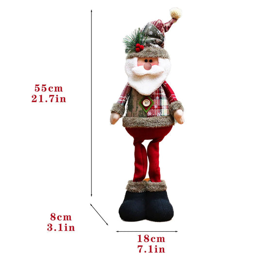 3PCS Christmas Decorative Dolls – Santa Claus, Reindeer & Snowman Holiday Doll Ornaments