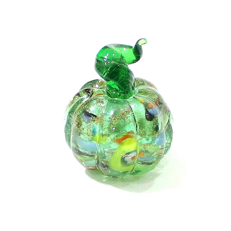 Mini Glass Pumpkin Figurines – Cute Halloween Table Ornaments, Autumn Home & Party Decorations