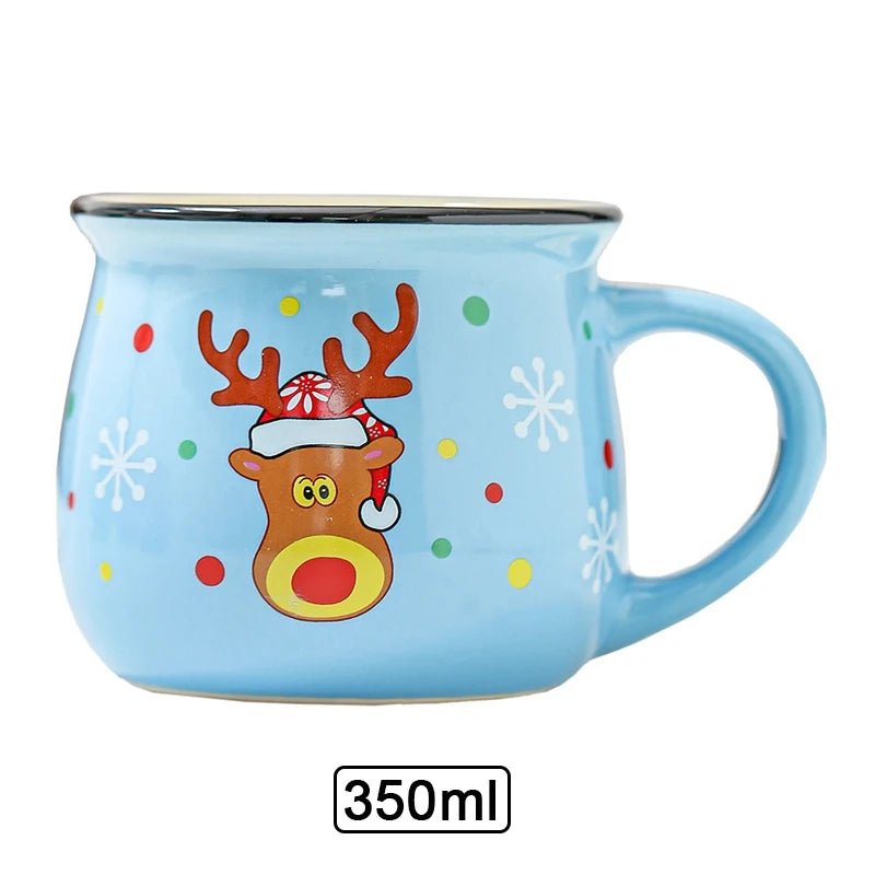 Christmas Ceramic Mugs | Santa, Elk & Snowman Coffee Cups | Festive Hot Chocolate & Gift Mug Collection