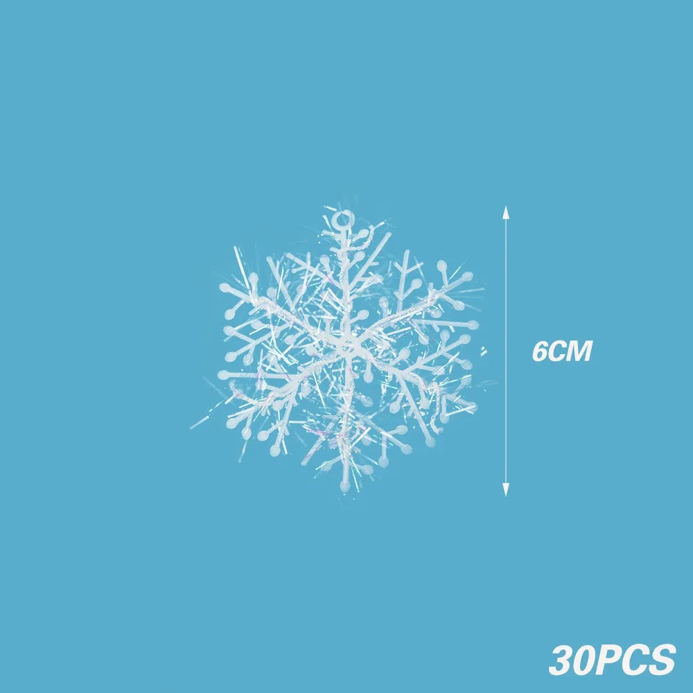 Artificial White Snowflake Christmas Ornaments | Hanging Tree & Home Decorations