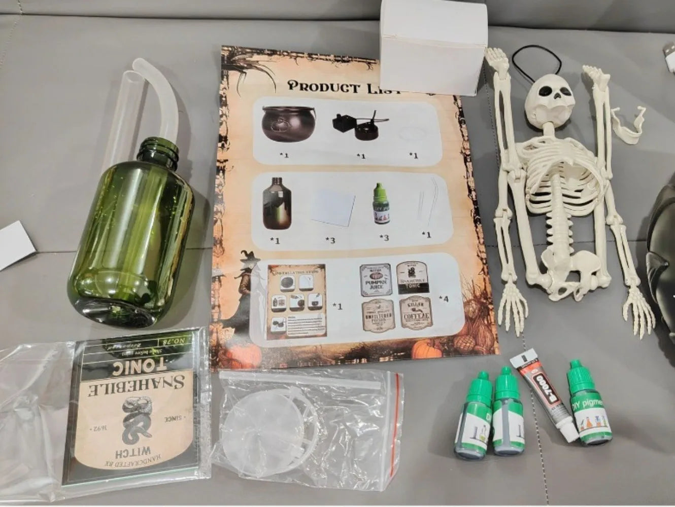 Magic Floating Bottle Diffuser – Dark Wizard Halloween Bowl Decoration for Indoor Home, Bar, and Party