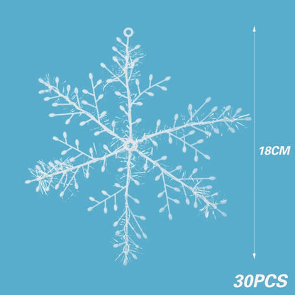 Artificial White Snowflake Christmas Ornaments | Hanging Tree & Home Decorations