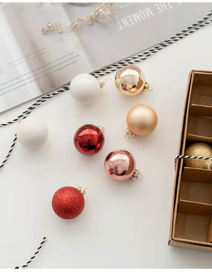 25pcs Small 4cm Champagne Glass Christmas Baubles – Mini Tree Ornaments for Xmas & New Year Party Décor