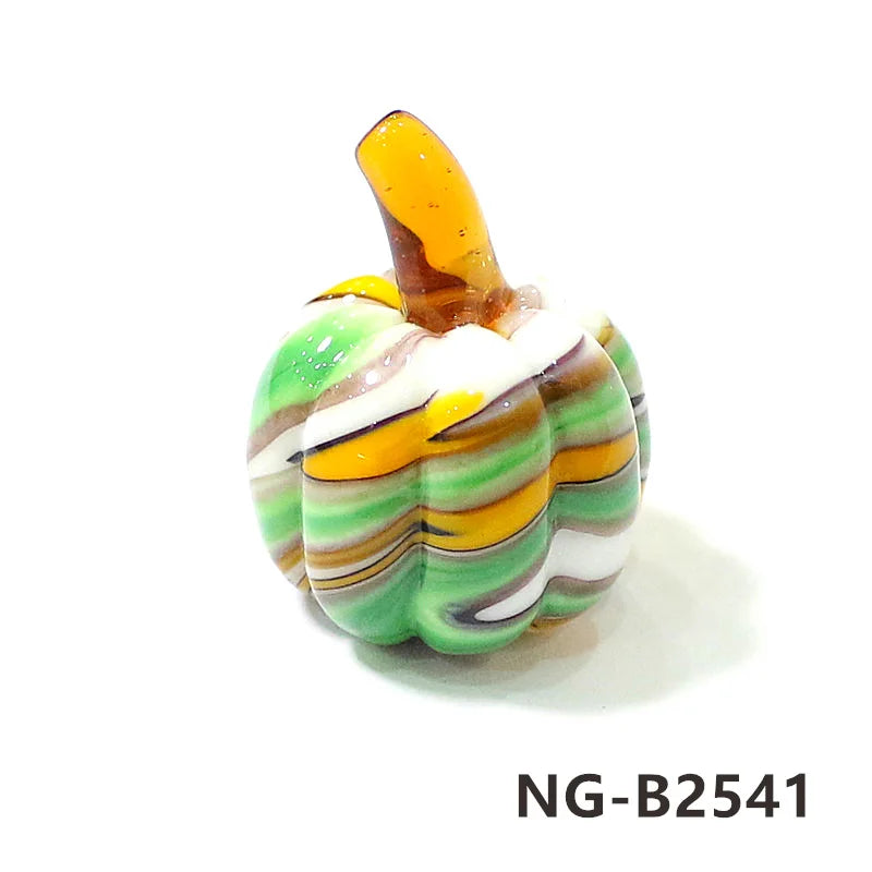 Mini Glass Pumpkin Figurines – Cute Halloween Table Ornaments, Autumn Home & Party Decorations