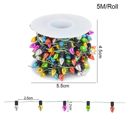 5 Metre Colourful Christmas Bulb Garland – Festive Non-LED String for Trees, Homes & Crafts