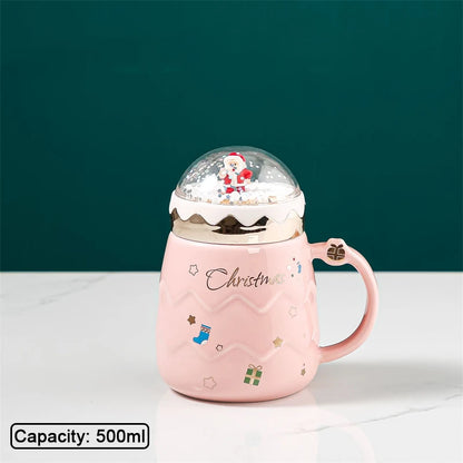 Christmas Ceramic Mugs | Santa, Elk & Snowman Coffee Cups | Festive Hot Chocolate & Gift Mug Collection