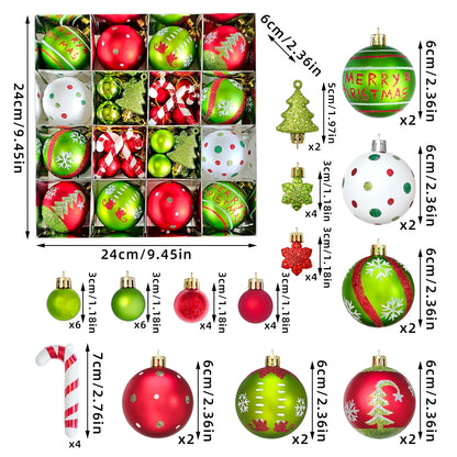 Set of 9/12/34 Grinch-Inspired Christmas Baubles – Green Painted Ornaments for Tree & Home Festive Décor