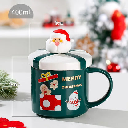 Christmas Ceramic Mugs | Santa, Elk & Snowman Coffee Cups | Festive Hot Chocolate & Gift Mug Collection