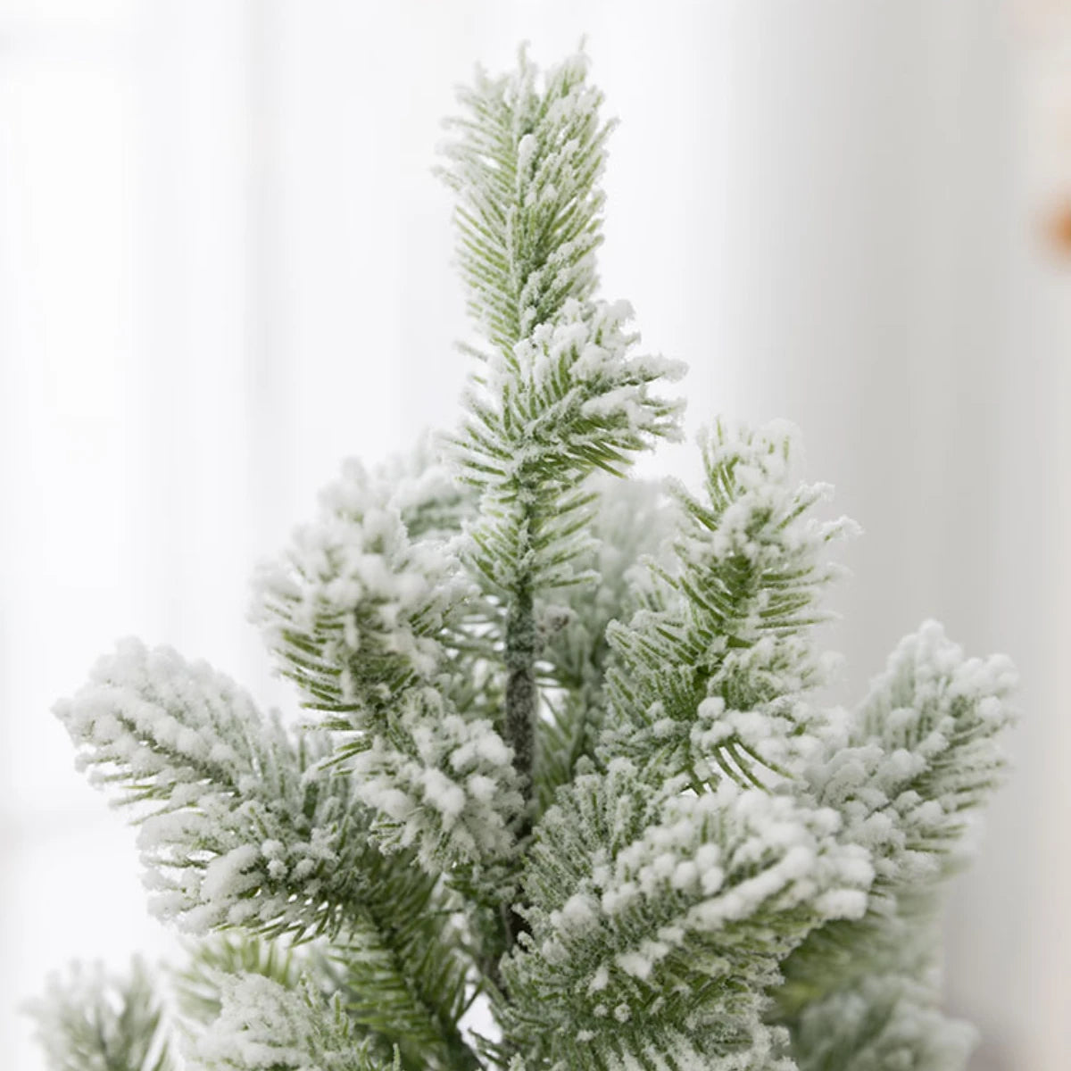 Nearly Natural Snow Flocked Artificial Christmas Tree – Decorative Tree with 30 LED Lights