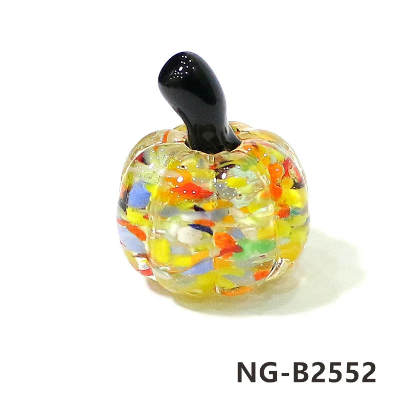 Mini Glass Pumpkin Figurines – Cute Halloween Table Ornaments, Autumn Home & Party Decorations