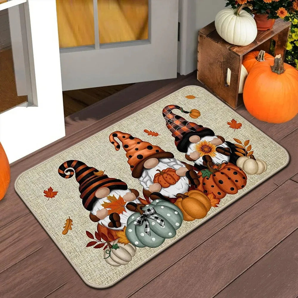 Halloween & Autumn/Fall Floor Mat – Anti-Slip Entry Door Rug for Kitchen, Outdoor Patio & Holiday Home Décor