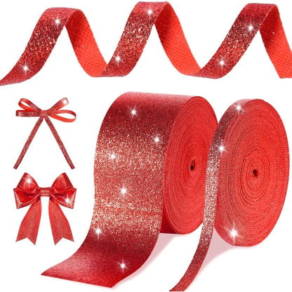 5 Metre Red Christmas Ribbon – Festive Decorative Ribbon for Trees, Gifts & Crafts