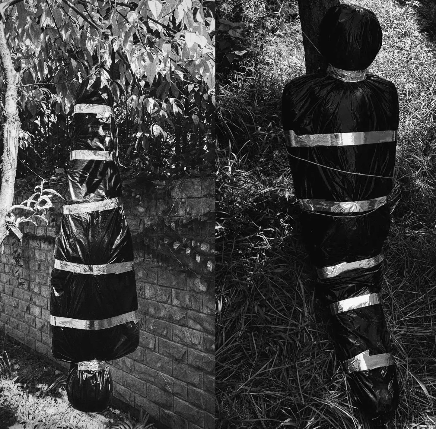 59-Inch Hanging Halloween Corpse Prop – Creepy Bloody Body Bag Decoration for Haunted Houses, Yards & Outdoor Horror Displays