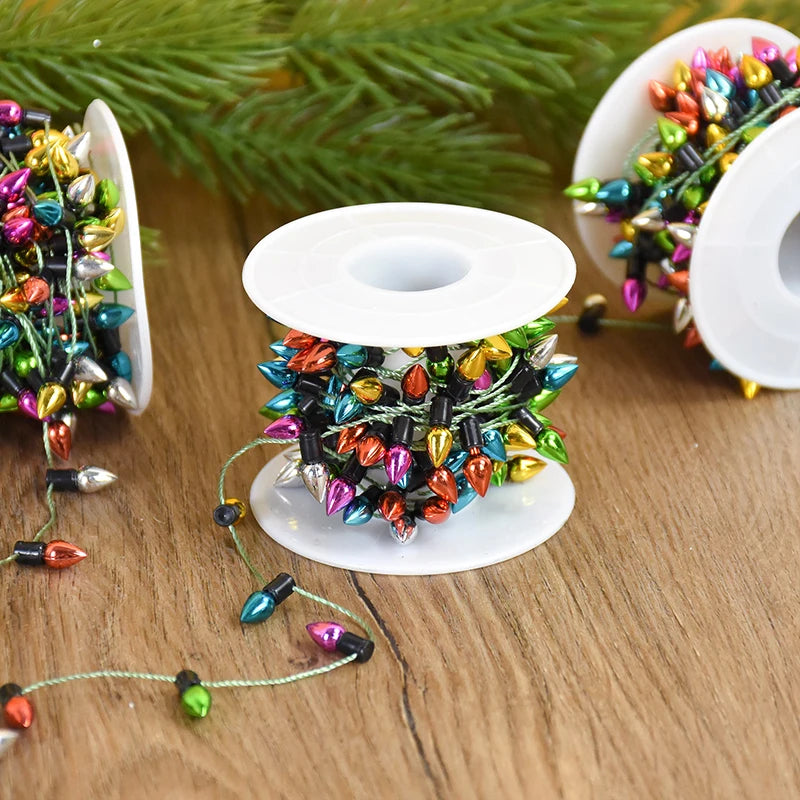 5 Metre Colourful Christmas Bulb Garland – Festive Non-LED String for Trees, Homes & Crafts