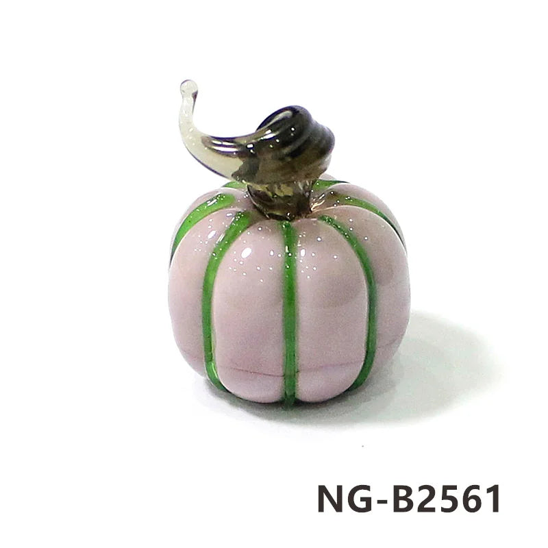 Mini Glass Pumpkin Figurines – Cute Halloween Table Ornaments, Autumn Home & Party Decorations