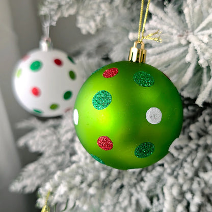 Set of 9/12/34 Grinch-Inspired Christmas Baubles – Green Painted Ornaments for Tree & Home Festive Décor
