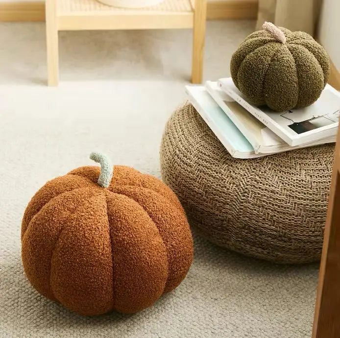Large Halloween Pumpkin Plush Pillow – Soft Stuffed Pumpkin for Holiday & Seasonal Home Décor