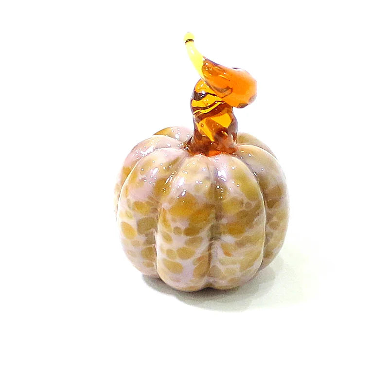 Mini Glass Pumpkin Figurines – Cute Halloween Table Ornaments, Autumn Home & Party Decorations