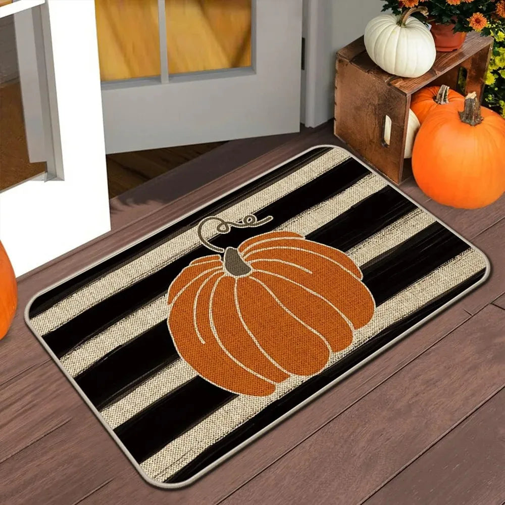Halloween & Autumn/Fall Floor Mat – Anti-Slip Entry Door Rug for Kitchen, Outdoor Patio & Holiday Home Décor