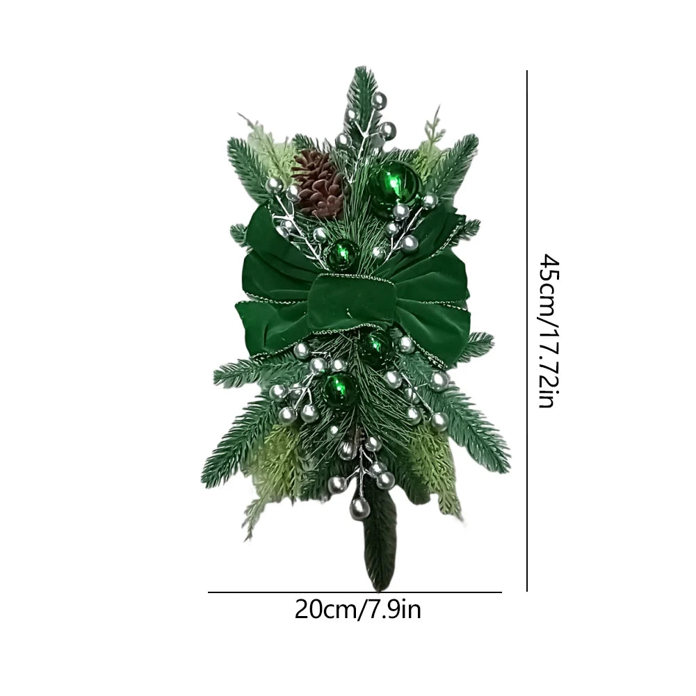 Christmas Wreath Garland – Festive Door or Window Decoration with Optional LED Lights