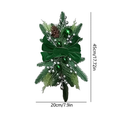 Christmas Wreath Garland – Festive Door or Window Decoration with Optional LED Lights