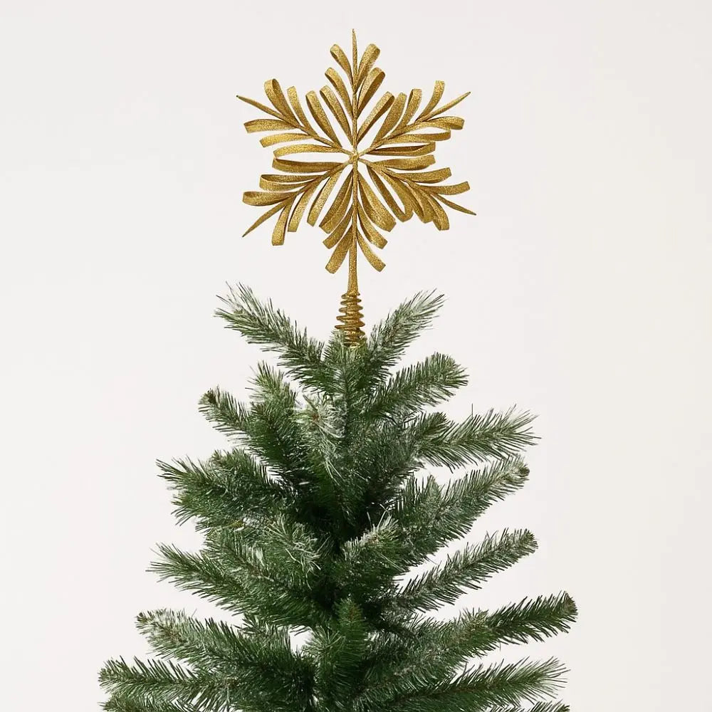 Gold Glitter Christmas Tree Topper Star Sparkling Reusable Christmas Topper Decor Iron Xmas Tree Ornament Christmas Tree