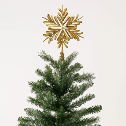 Gold Glitter Christmas Tree Topper Star Sparkling Reusable Christmas Topper Decor Iron Xmas Tree Ornament Christmas Tree