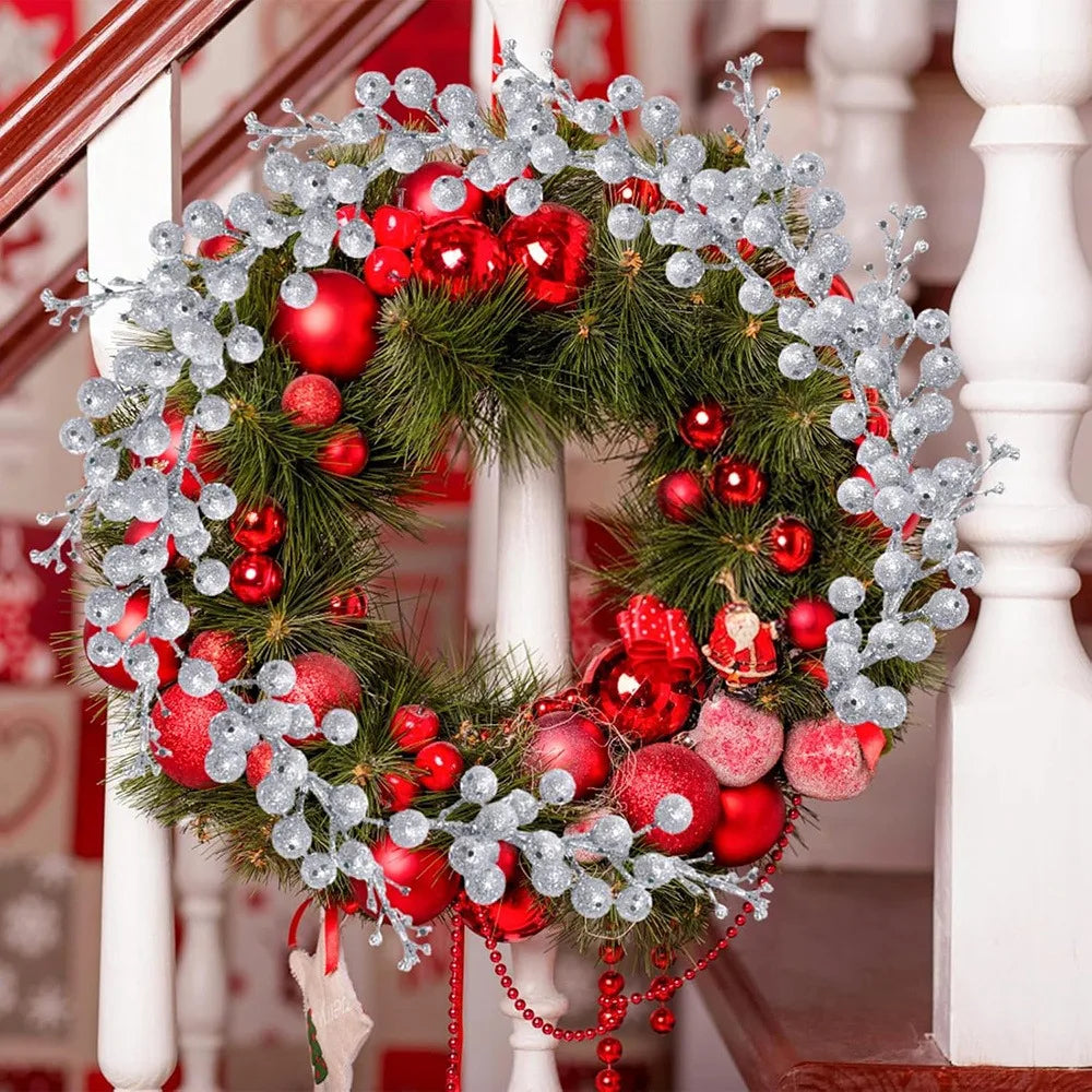 Artificial Berry Bouquet Ornaments – Set of 10 Christmas Tree Decorations