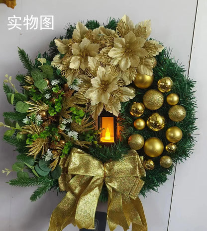 45cm Light-Up Christmas Wreath with Centre Lamp | Elegant Festive Door & Wall Decoration (Multiple Colours)