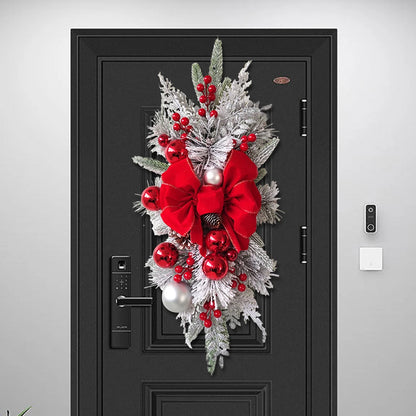 Christmas Wreath Garland – Festive Door or Window Decoration with Optional LED Lights