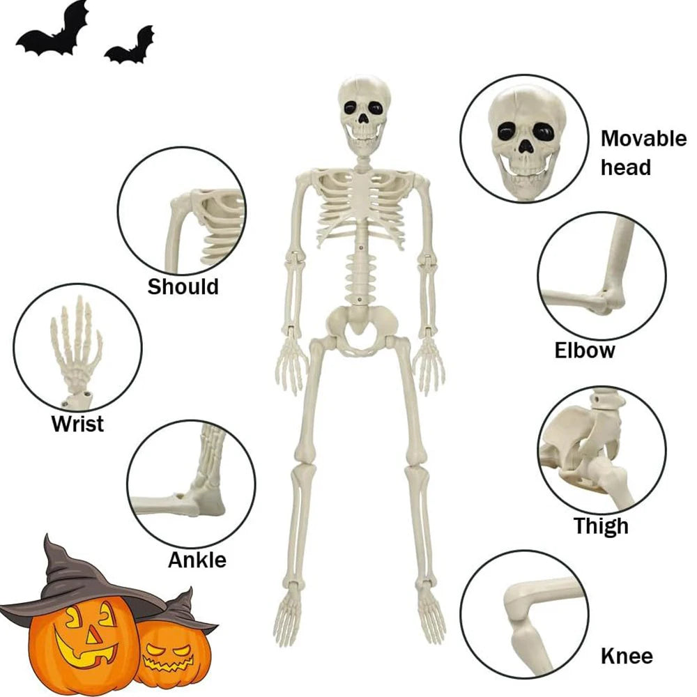 Halloween Posable Skeleton Decoration – Human-Shaped Fake Bone Horror Prop for Parties & Haunted Houses