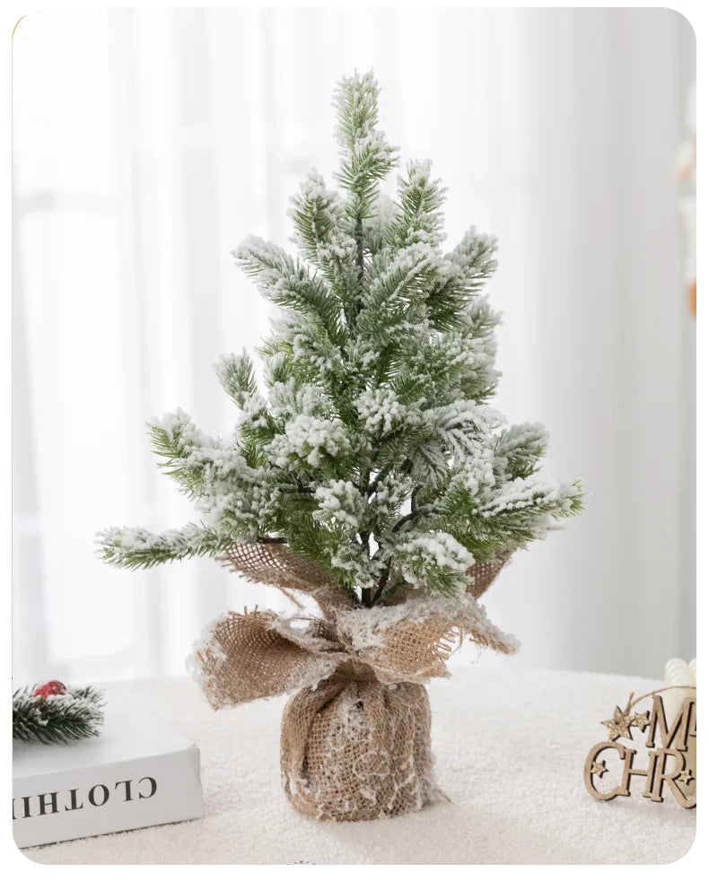 Nearly Natural Snow Flocked Artificial Christmas Tree – Decorative Tree with 30 LED Lights