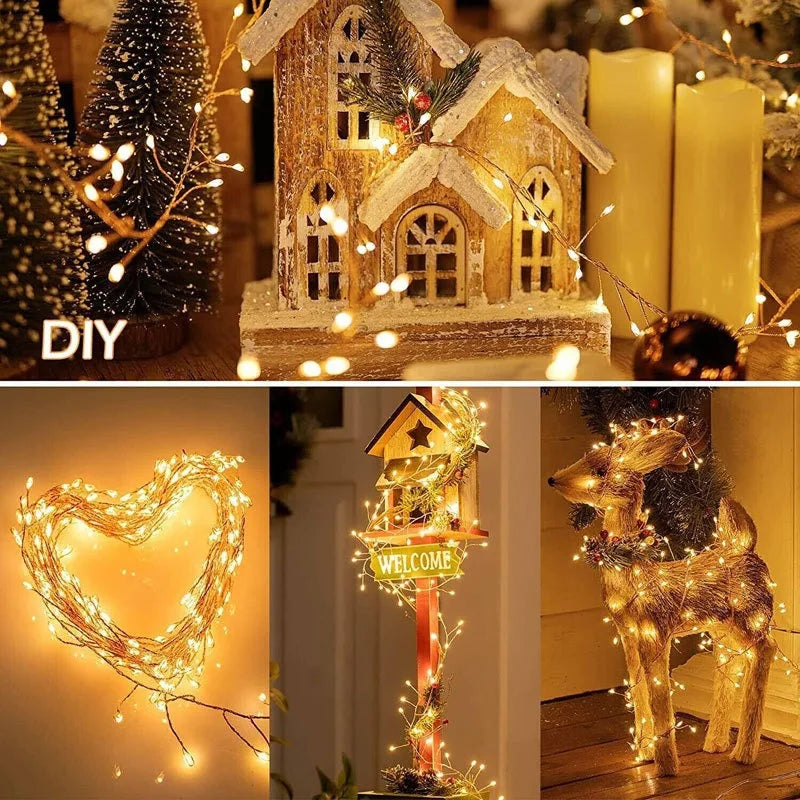 Firecracker Fairy Lights with Remote | Warm White USB String Lights for Winter & Christmas Decorating (3–9 m)