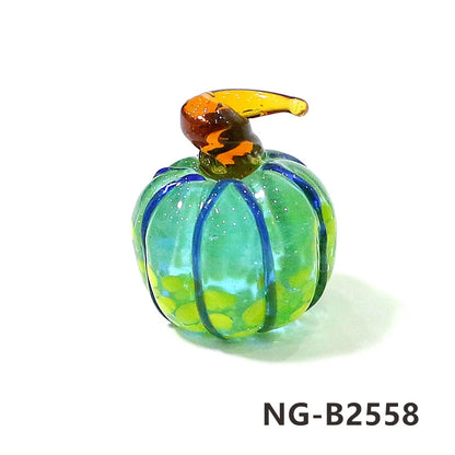 Mini Glass Pumpkin Figurines – Cute Halloween Table Ornaments, Autumn Home & Party Decorations