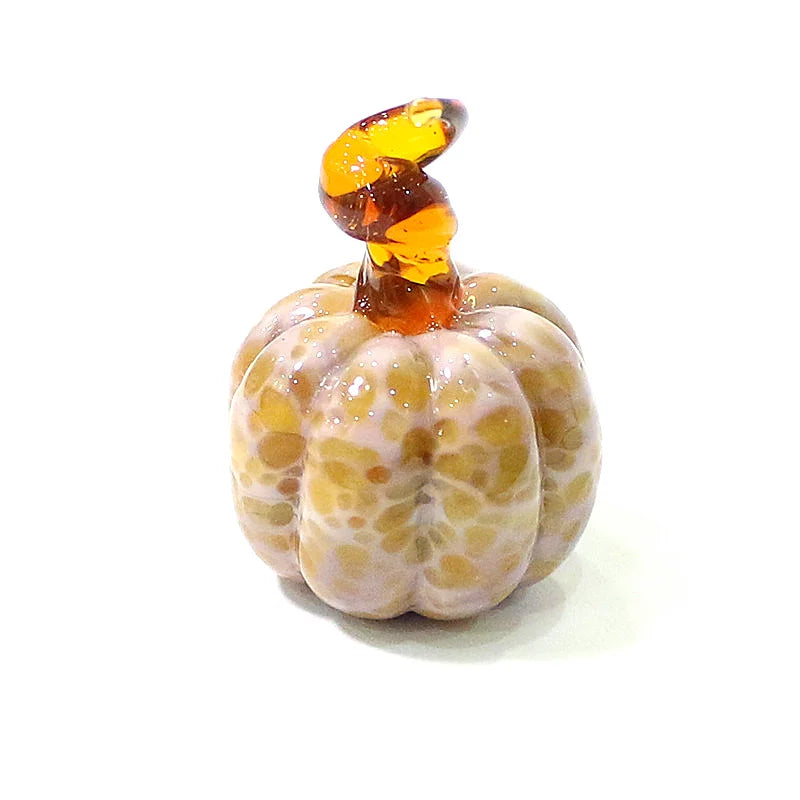 Mini Glass Pumpkin Figurines – Cute Halloween Table Ornaments, Autumn Home & Party Decorations