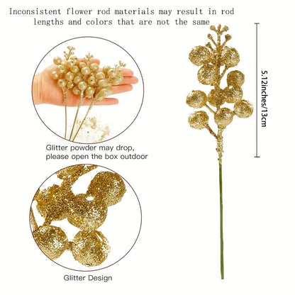 Artificial Berry Bouquet Ornaments – Set of 10 Christmas Tree Decorations