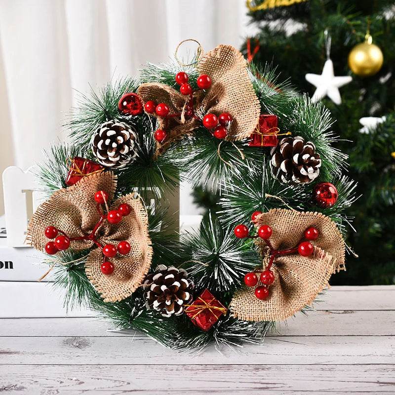 30cm Christmas Wreath – Festive Wreath for Front Door, Window & Home Décor