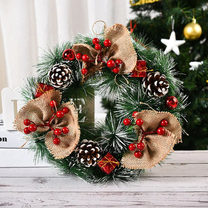 30cm Christmas Wreath – Festive Wreath for Front Door, Window & Home Décor