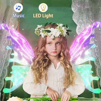 Electric LED Fairy Butterfly Wings – Flapping Costume Wings for Girls & Women, Perfect Party Accessory